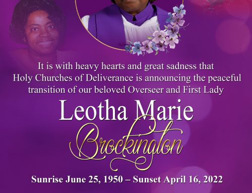 Our Beloved Overseer Leotha M. Brockington